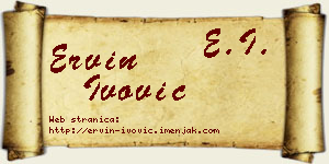 Ervin Ivović vizit kartica
